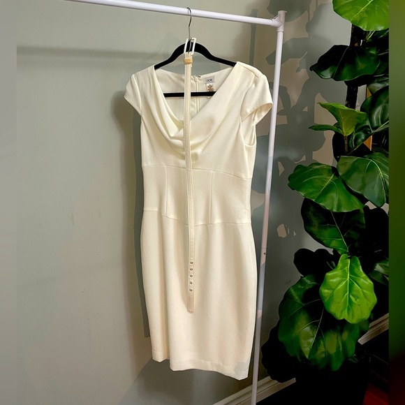 Cache White Dress with Belt - Size 4 - Picture 1 of 3